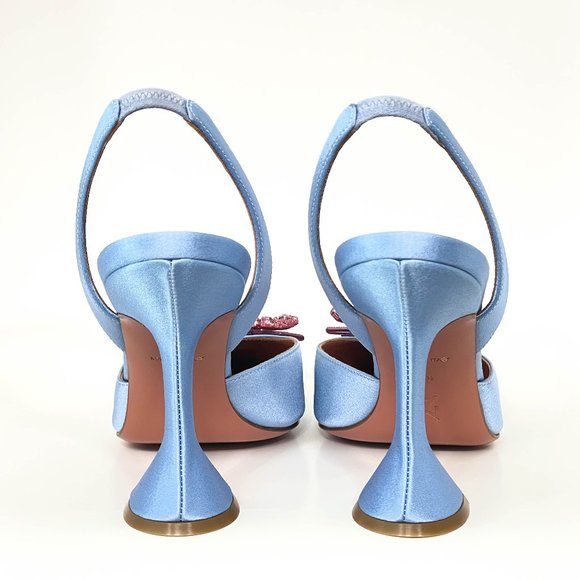 Amina Muaddi Rosie Crystal Bow Pumps- Size 395 - Picture 9 of 11